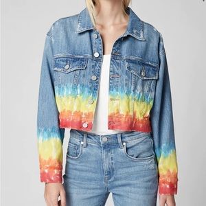 Blank NYC Blow the Bag Cropped Tie Dye Denim Jacket